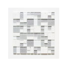 Mosaiikkilaatta Fliesen Crystal Mix harmaa/valkoinen 29,8 x 29,8 cm