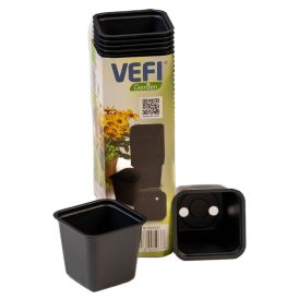 Muoviruukku Vefi musta 6 x 6 x 5,5 cm 40 kpl/pkt