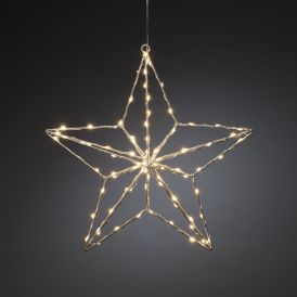Metallitähti LED 36 cm Hopea