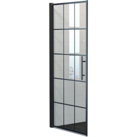 Suihkuovi Camargue Skärgård Kirkas/Musta Ruudukko 80 x 198 cm