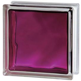 Lasitiili Seves Glassblock Brilly Wave Rubiininpunainen 19 x 19 x 8 cm