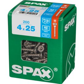 Ruostumaton Universal Ruuvi Spax A2 TRX 4X25 L 200 KPL