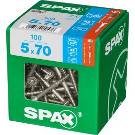 Ruostumaton Universal Ruuvi Spax A2 TRX 5x70 XL 100 KPL