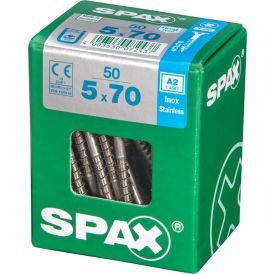 Ruostumaton Universal Ruuvi Spax A2 TRX 5x70 L 50 KPL