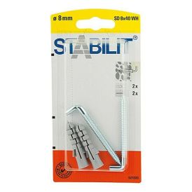Koukkutulppa Stabilit 8 x 40 mm 2 kpl/pkt