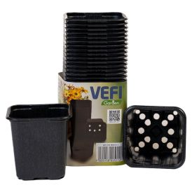 Muoviruukku Vefi musta 8 x 8 x 8 cm 24 kpl/pkt