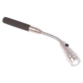 LED-teleskooppitaskulamppu BAUHAUS magneetilla hopea 17–56 cm