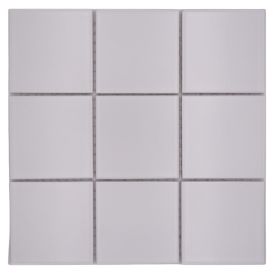 Mosaiikkilaatta Fliesen Quadrat Uni valkoinen 29,8 x 29,8 cm