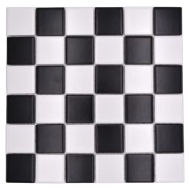 Mosaiikkilaatta Fliesen Quadrat Checkerboard musta/valkoinen 29,8 x 29,8 cm