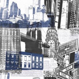 Paperitapetti Sandudd Kids@Home Fresco New York Blue/Black 104631