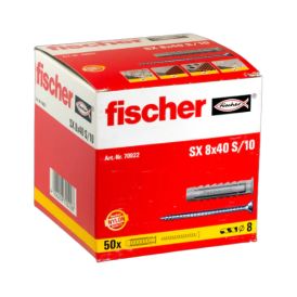 Nailontulppa Fischer SX 8 x 40 mm ruuveilla 50 kpl/pkt