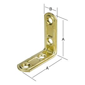 Kalustelkulmarauta 40 x 15 mm messinki/teräs
