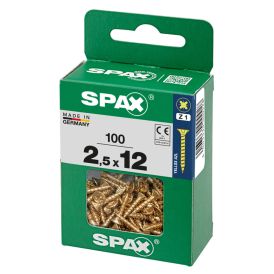 Uppokanta Ruuvi Spax YELLOX 2,5x12 M 100 KPL