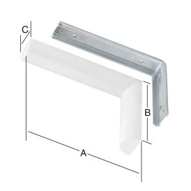 Kulmakannatin Design Valkoinen 135 x 90 mm