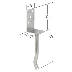 Pilarikenkä 70 x 65 x 110 mm RST