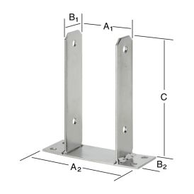 Pilarikenkä 71 x 50 x 200 mm RST