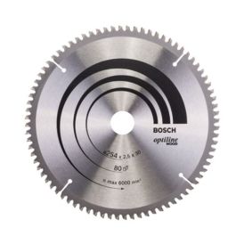 Pyörösahanterä Bosch Optiline Wood 254 x 2,5 mm T80