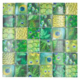 Mosaiikkilaatta Crystal Wildlife XCM WL88 Vihreä 29,8 x 29,8 cm