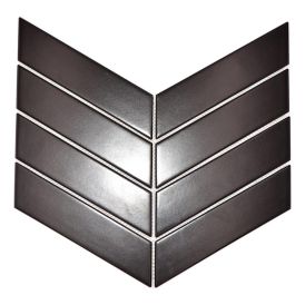 Mosaiikkilaatta Chevron Uni CHEV 09 Musta 31,8 x 22,4 cm