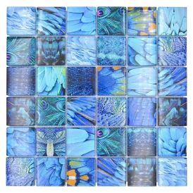 Mosaiikkilaatta Crystal Wildlife XCM WL78 Sininen 29,8 x 29,8 cm