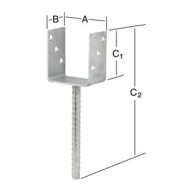 Pilarikenkä 81 x 60 x 100 mm sinkitty