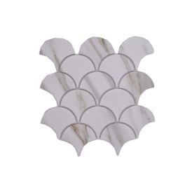 Mosaiikkilaatta Welscheit Calacatta CIM FS CT valkoinen 25,9 x 27,3 cm