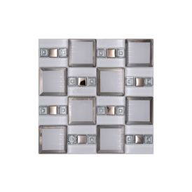 Mosaiikkilaatta Kombi Crystal XCM SQ98 30 x 30 cm Valkoinen/Harmaa