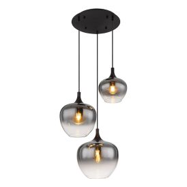 Riippuvalaisin Globo Maxy 3-os musta/savulasi Ø 48 cm