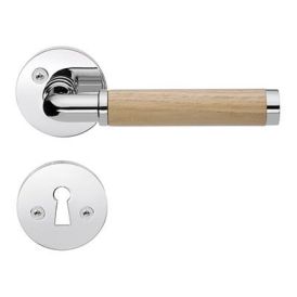 Väliovenpainike Beslagsboden Kiillotettu Kromi & Tammi 120mm