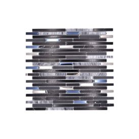 Mosaiikki Crystal Mix XBH SV73 Musta/Hopea 30 x 30 cm