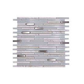 Mosaiikki Crystal Mix XBH SV62 Valkoinen/Hopea 30 x 30 cm