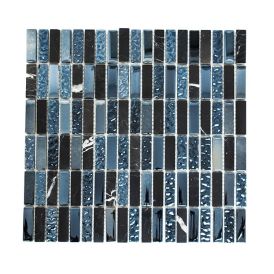 Mosaiikkilaatta Fliesen Crystal Mix musta/harmaa 32,2 x 31 cm