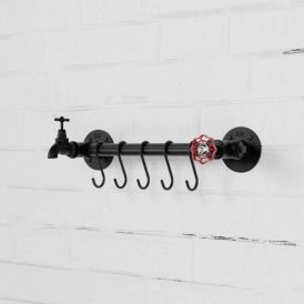 Koukkuteline setti Walteco Rusticline Tube musta 28 x 40 x 6 cm