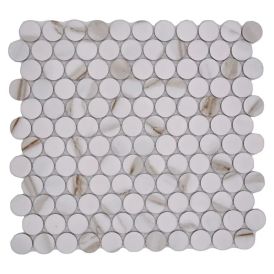 Mosaiikkilaatta Welscheit Catta Knopf CTG valkoinen 31,2 x 33 cm