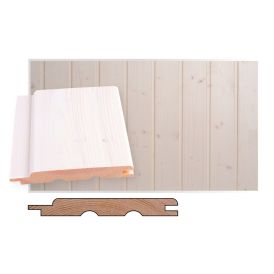 Kattopaneeli Maler Smart STP-10 kuusi valkolakattu 14 x 120 mm, eri pituuksia