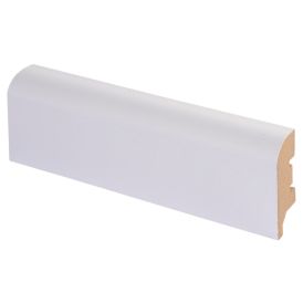 10 kpl Jalkalista Maler Pyörre R10 MDF Lam valkoinen 16 x 42 x 2750 mm