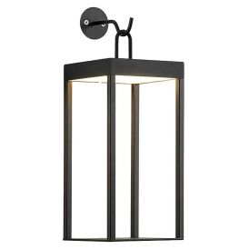 LED-seinävalaisin Bellagio ladattava musta 35 x 13,2 x 15 cm IP44