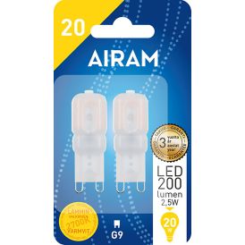 LED-lamppu Airam PO 827 2,5W 180lm 2700K G9 2 kpl/pkt