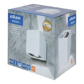 Seinävalaisin Airam Näsby Double Valkoinen IP54 14W/830
