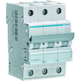 Johdonsuojakatkaisija Hager MCN325E 3-nap 3x25A C-käyrä 6kA