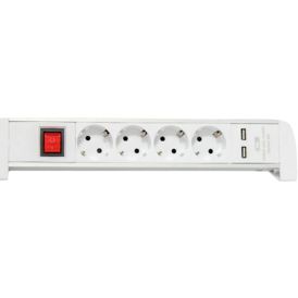 Rasialista Airam Tabletop 4-os + 2 USB Valkoinen