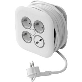 Jatkojohtokela Airam 3-os. 2 USB-A 7 m