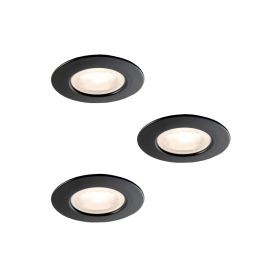Alasvalo Airam Fio Fix musta Ø 8 cm IP44 3 kpl/pkt