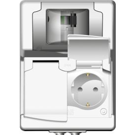 Vikavirtapistorasia Norwesco 2S/16A/30MA/250V/IP44 PPR VA