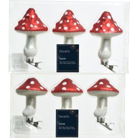 Joulukoriste kärpässieni klipsillä 9 cm lajitelma