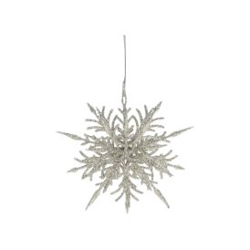 Kidetähti 3D 120 mm helmiäishopea glitteri