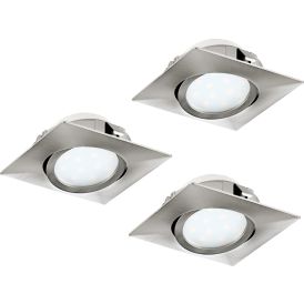 Uppospotti Eglo Pineda 3-os 84 x 84 mm Harjattu Teräs
