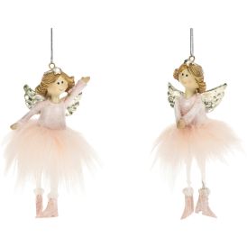 Joulukoriste prinsessaenkeli 10 cm pinkki lajitelma