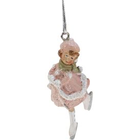 Joulukoriste luistelija 5,5 cm pinkki