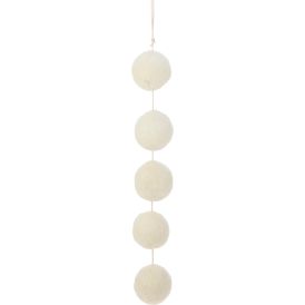 Joulukoriste huopapallonaru 30 cm valkoinen